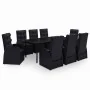 Juego de comedor de jardín 9 piezas con cojines negro by , Garden sets - Ref: Foro24-3099484, Price: 1,00 €, Discount: -5%%