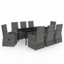 Juego de comedor de jardín 9 pzas con cojines gris von , Gartensets - Ref: Foro24-3099478, Preis: 1,00 €, Rabatt: -5%%