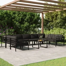 Set muebles de jardín 10 pzas y cojines aluminio gris antracita von , Gartensets - Ref: Foro24-3107815, Preis: 1,00 €, Rabatt...