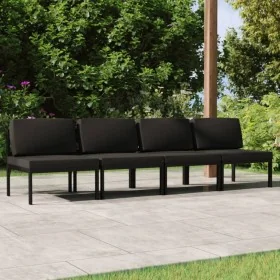 Sofá de jardín de 4 plazas con cojines aluminio gris antracita de , Conjuntos de jardín - Ref: Foro24-3107785, Precio: 749,67...