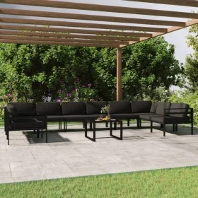Set muebles de jardín 11 pzas y cojines aluminio gris antracita by , Garden sets - Ref: Foro24-3107817, Price: 1,00 €, Discou...