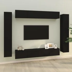 Set de muebles para TV 8 piezas madera contrachapada negro de , Muebles TV - Ref: Foro24-3114295, Precio: 381,30 €, Descuento...