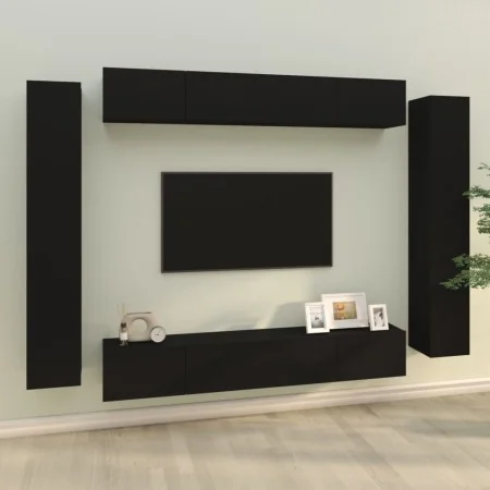 Set de muebles para TV 8 piezas madera contrachapada negro von , TV-Möbel - Ref: Foro24-3114295, Preis: 394,70 €, Rabatt: -5%%