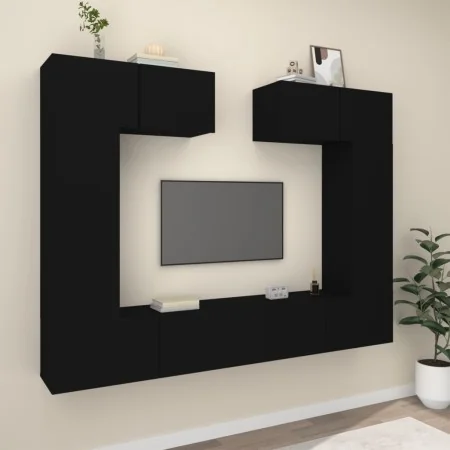 Set de muebles para TV 6 piezas madera contrachapada negro von , TV-Möbel - Ref: Foro24-3114463, Preis: 257,05 €, Rabatt: -5%%