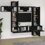 Set de muebles de TV 9 piezas madera contrachapada negro by , TV Furniture - Ref: Foro24-3114655, Price: 383,12 €, Discount: ...