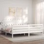 Estructura de cama con cabecero madera maciza blanco 200x200cm de vidaXL, Camas y somieres - Ref: Foro24-3195307, Precio: 157...