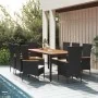 Set de comedor de jardín 9 pzas y cojines ratán sintético negro | Foro24.es | Tu tienda online para hogar, jardín y más Foro24.es