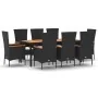 Set de comedor de jardín 9 pzas y cojines ratán sintético negro | Foro24.es | Tu tienda online para hogar, jardín y más Foro24.es