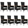 Set de comedor de jardín 9 pzas y cojines ratán sintético negro | Foro24.es | Tu tienda online para hogar, jardín y más Foro24.es