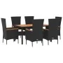 Set de comedor de jardín 7 pzas y cojines ratán sintético negro | Foro24.es | Tu tienda online para hogar, jardín y más Foro24.es