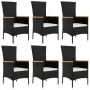 Set de comedor de jardín 7 pzas y cojines ratán sintético negro | Foro24.es | Tu tienda online para hogar, jardín y más Foro24.es