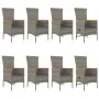 Set comedor jardín 9 pzas y cojines ratán sintético gris de , Conjuntos de jardín - Ref: Foro24-3157544, Precio: 901,75 €, De...