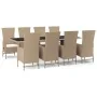 Set comedor de jardín 9 pzas con cojines ratán sintético beige von , Gartensets - Ref: Foro24-3157573, Preis: 1,00 €, Rabatt:...