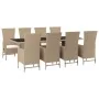 Set comedor de jardín 9 pzas con cojines ratán sintético beige von , Gartensets - Ref: Foro24-3157573, Preis: 1,00 €, Rabatt:...