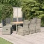 Set comedor jardín 9 pzas y cojines ratán sintético gris de , Conjuntos de jardín - Ref: Foro24-3157590, Precio: 1,00 €, Desc...