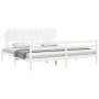 White solid wood bed frame with headboard 200x200cm by vidaXL, Beds and slatted bases - Ref: Foro24-3195307, Price: 157,12 €,...