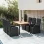 Juego comedor jardín 7 pzas madera acacia ratán sintético negro de , Conjuntos de jardín - Ref: Foro24-3157609, Precio: 1,00 ...