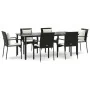 Set de comedor de jardín 7 pzas y cojines ratán sintético negro von , Gartensets - Ref: Foro24-3185111, Preis: 582,60 €, Raba...