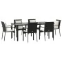 Set de comedor de jardín 7 pzas y cojines ratán sintético negro von , Gartensets - Ref: Foro24-3185111, Preis: 582,60 €, Raba...