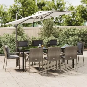 Comprar Set comedor jardín 9 pzas y cojines ratán
