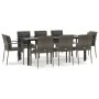 Set comedor jardín 9 pzas y cojines ratán sintético negro gris de , Conjuntos de jardín - Ref: Foro24-3185118, Precio: 815,16...