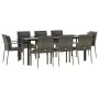 Set comedor jardín 9 pzas y cojines ratán sintético negro gris de , Conjuntos de jardín - Ref: Foro24-3185118, Precio: 815,16...