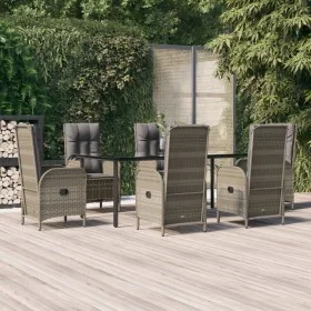 Comprar Set comedor jardín 7 pzas y cojines ratán