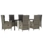 Set comedor jardín 7 pzas y cojines ratán sintético negro gris | Foro24.es | Tu tienda online para hogar, jardín y más Foro24.es