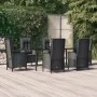 Set de comedor de jardín 7 pzas y cojines ratán sintético negro de , Conjuntos de jardín - Ref: Foro24-3185193, Precio: 1,00 ...