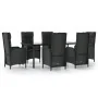 Set de comedor de jardín 7 pzas y cojines ratán sintético negro de , Conjuntos de jardín - Ref: Foro24-3185193, Precio: 1,00 ...