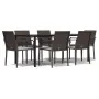 Juego comedor jardín 7 piezas y cojines ratán sintético y acero von , Gartensets - Ref: Foro24-3186965, Preis: 471,89 €, Raba...