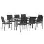 Juego comedor jardín 9 piezas y cojines ratán sintético y acero | Foro24.es | Tu tienda online para hogar, jardín y más Foro24.es