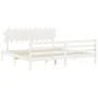 Estructura de cama con cabecero madera maciza blanco 200x200cm de vidaXL, Camas y somieres - Ref: Foro24-3195307, Precio: 157...