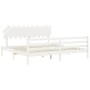 White solid wood bed frame with headboard 200x200cm by vidaXL, Beds and slatted bases - Ref: Foro24-3195307, Price: 157,12 €,...