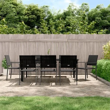 Juego de comedor para jardín 9 piezas ratán sintético y acero by , Garden sets - Ref: Foro24-3187032, Price: 484,23 €, Discou...
