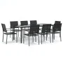 Juego de comedor para jardín 9 piezas ratán sintético y acero by , Garden sets - Ref: Foro24-3187032, Price: 484,23 €, Discou...