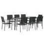 Juego de comedor para jardín 9 piezas ratán sintético y acero by , Garden sets - Ref: Foro24-3187032, Price: 484,23 €, Discou...