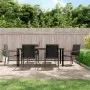 Juego de comedor para jardín 7 piezas acero y textilene negro von , Gartensets - Ref: Foro24-3187047, Preis: 543,68 €, Rabatt...