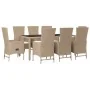 Set comedor de jardín 9 pzas con cojines ratán sintético beige by , Garden sets - Ref: Foro24-3157571, Price: 1,00 €, Discoun...