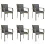 Set comedor jardín 7 pzas y cojines ratán sintético negro gris by , Garden sets - Ref: Foro24-3185105, Price: 515,28 €, Disco...