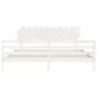 White solid wood bed frame with headboard 200x200cm by vidaXL, Beds and slatted bases - Ref: Foro24-3195307, Price: 157,12 €,...