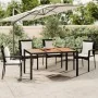 Mesa de jardín ratán PE negro y superficie madera maciza acacia von , Gartentische - Ref: Foro24-319551, Preis: 170,62 €, Rab...
