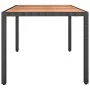 Mesa de jardín ratán PE negro y superficie madera maciza acacia von , Gartentische - Ref: Foro24-319551, Preis: 170,62 €, Rab...