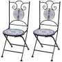 Sillas de jardín bistró plegables 2 uds cerámica azul y blanco von , Gartenstühle - Ref: Foro24-41531, Preis: 161,28 €, Rabat...