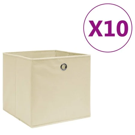 Cajas de almacenaje 10 uds tela no tejida crema 28x28x28 cm de , Cestas para almacenaje - Ref: Foro24-325217, Precio: 41,65 €...