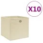 Cajas de almacenaje 10 uds tela no tejida crema 28x28x28 cm de , Cestas para almacenaje - Ref: Foro24-325217, Precio: 41,65 €...