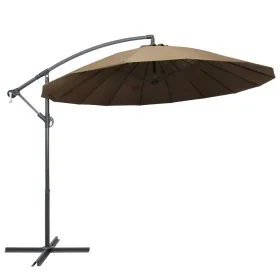 Sombrilla colgante con palo de aluminio taupe 3 m de , Sombrillas - Ref: Foro24-47223, Precio: 128,99 €, Descuento: -5%%