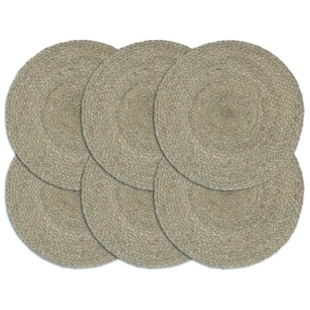 Manteles individuales redondos 6 uds yute gris liso 38 cm | Foro24.es | Tu tienda online para hogar, jardín y más Foro24.es