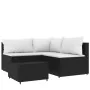 Juego de jardín con cojines 4 piezas ratán sintético negro von , Outdoor-Sofas - Ref: Foro24-319733, Preis: 306,58 €, Rabatt:...