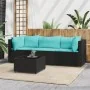 Juego de jardín con cojines 4 piezas ratán sintético negro von , Outdoor-Sofas - Ref: Foro24-319799, Preis: 235,55 €, Rabatt:...